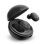 Tai nghe Bluetooth không dây A10 TWS hình viên nang không gian với hộp sạc từ tính & dây đeo, hỗ trợ gọi HD & kết nối Bluetooth tự động, màu đen, đen trắng, trắng, trắng + đen