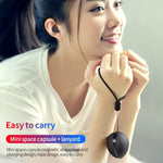 Tai nghe Bluetooth không dây A10 TWS hình viên nang không gian với hộp sạc từ tính & dây đeo, hỗ trợ gọi HD & kết nối Bluetooth tự động, màu đen, đen trắng, trắng, trắng + đen