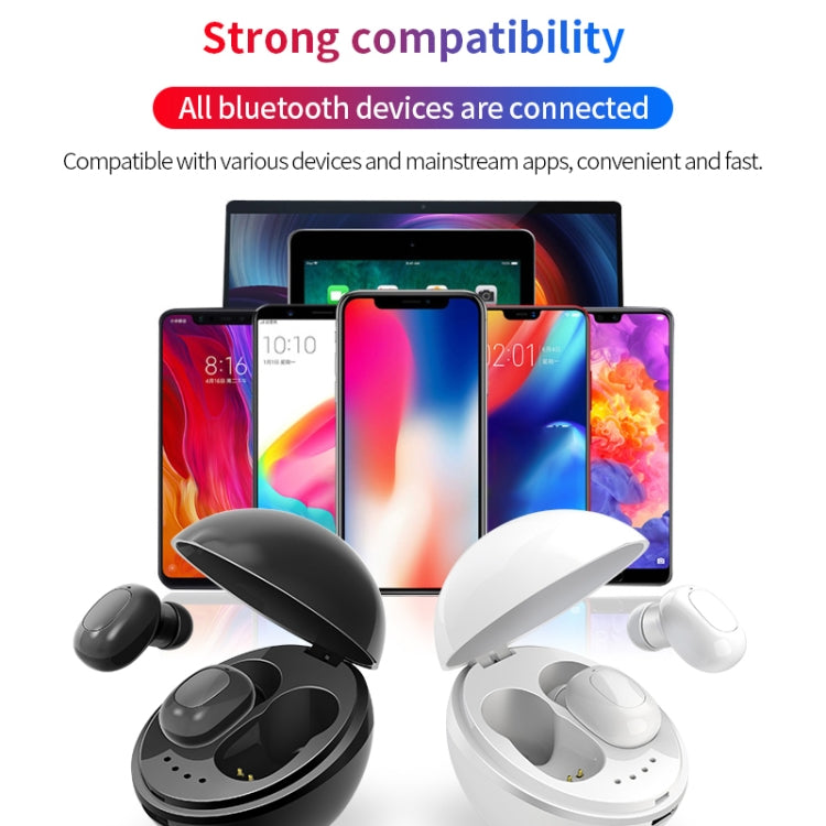Tai nghe Bluetooth không dây A10 TWS hình viên nang không gian với hộp sạc từ tính & dây đeo, hỗ trợ gọi HD & kết nối Bluetooth tự động, màu đen, đen trắng, trắng, trắng + đen