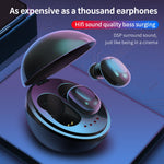 Tai nghe Bluetooth không dây A10 TWS hình viên nang không gian với hộp sạc từ tính & dây đeo, hỗ trợ gọi HD & kết nối Bluetooth tự động, màu đen, đen trắng, trắng, trắng + đen