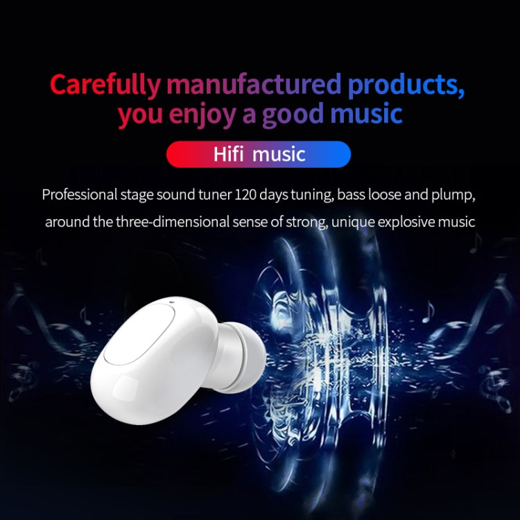 Tai nghe Bluetooth không dây A10 TWS hình viên nang không gian với hộp sạc từ tính & dây đeo, hỗ trợ gọi HD & kết nối Bluetooth tự động, màu đen, đen trắng, trắng, trắng + đen