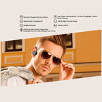 Tai nghe Bluetooth treo tai không dây JHO-A9 TWS kèm túi tích hợp sạc + lưu trữ có dây kéo, hỗ trợ điều khiển giọng nói, JHO-A9