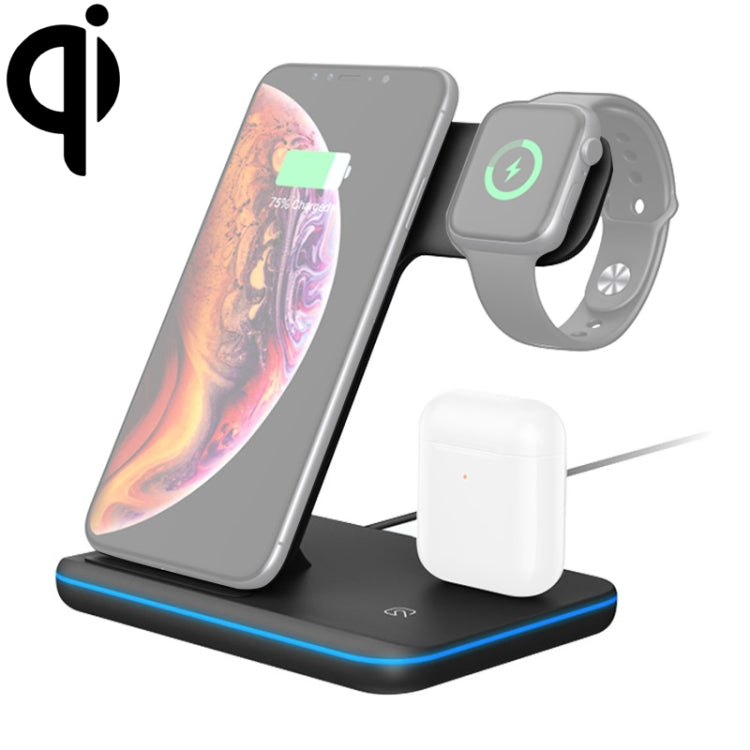 Z5 Bộ sạc không dây từ tính Qi đứng cho điện thoại di động & Apple Watch & AirPods / Xiaomi Redmi AirDots, có đèn vòng cảm ứng, Z5