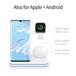 Z5 Bộ sạc không dây từ tính Qi đứng cho điện thoại di động & Apple Watch & AirPods / Xiaomi Redmi AirDots, có đèn vòng cảm ứng, Z5