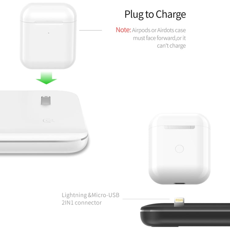 Z5 Bộ sạc không dây từ tính Qi đứng cho điện thoại di động & Apple Watch & AirPods / Xiaomi Redmi AirDots, có đèn vòng cảm ứng, Z5