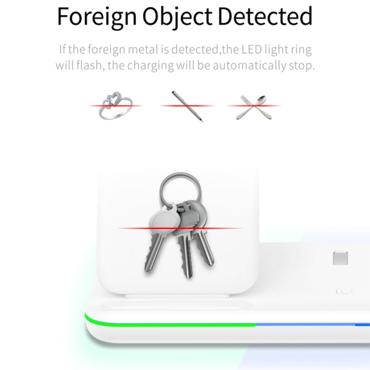 Z5 Bộ sạc không dây từ tính Qi đứng cho điện thoại di động & Apple Watch & AirPods / Xiaomi Redmi AirDots, có đèn vòng cảm ứng, Z5