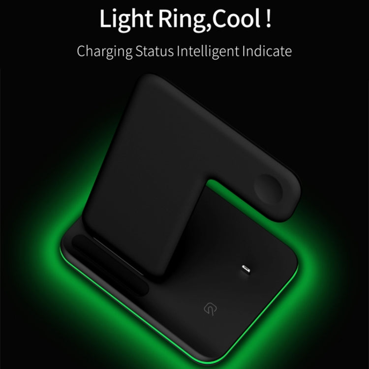 Z5 Bộ sạc không dây từ tính Qi đứng cho điện thoại di động & Apple Watch & AirPods / Xiaomi Redmi AirDots, có đèn vòng cảm ứng, Z5
