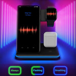 Z5 Bộ sạc không dây từ tính Qi đứng cho điện thoại di động & Apple Watch & AirPods / Xiaomi Redmi AirDots, có đèn vòng cảm ứng, Z5