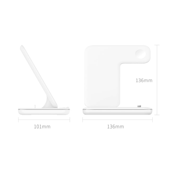 Z5 Bộ sạc không dây từ tính Qi đứng cho điện thoại di động & Apple Watch & AirPods / Xiaomi Redmi AirDots, có đèn vòng cảm ứng, Z5