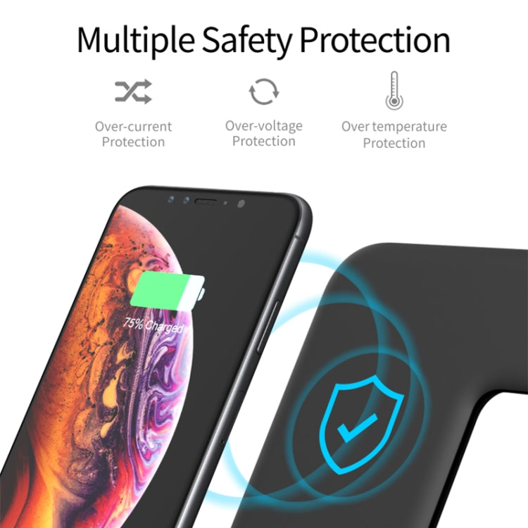 Z5 Bộ sạc không dây từ tính Qi đứng cho điện thoại di động & Apple Watch & AirPods / Xiaomi Redmi AirDots, có đèn vòng cảm ứng, Z5