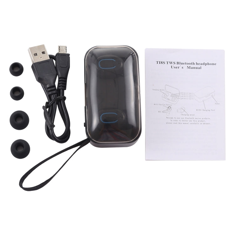 TI8S TWS Tai nghe stereo không dây Bluetooth 5.0 lấp lánh kèm hộp sạc