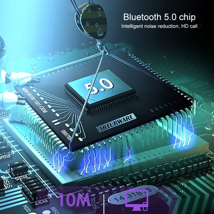Tai nghe thể thao Bluetooth 5.1 đeo cổ dây tròn có chức năng từ tính, Màu đen, Đỏ, Trắng