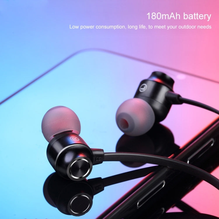 Tai nghe thể thao Bluetooth 5.1 đeo cổ dây tròn có chức năng từ tính, Màu đen, Đỏ, Trắng