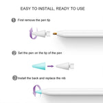 4 cái nắp đầu bút chống trượt, không gây tiếng ồn, chống mài mòn cho Apple Pencil 1 / 2, màu xanh đậm, xanh bạc hà, trong suốt, trắng