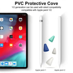 4 cái nắp đầu bút chống trượt, không gây tiếng ồn, chống mài mòn cho Apple Pencil 1 / 2, màu xanh đậm, xanh bạc hà, trong suốt, trắng