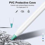 4 cái nắp đầu bút chống trượt, không gây tiếng ồn, chống mài mòn cho Apple Pencil 1 / 2, màu xanh đậm, xanh bạc hà, trong suốt, trắng