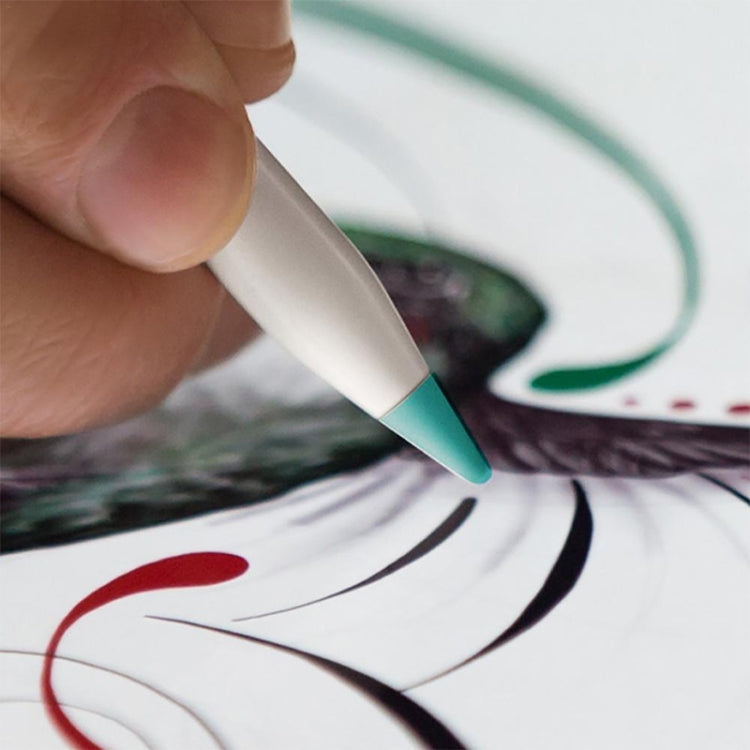 4 cái nắp đầu bút chống trượt, không gây tiếng ồn, chống mài mòn cho Apple Pencil 1 / 2, màu xanh đậm, xanh bạc hà, trong suốt, trắng