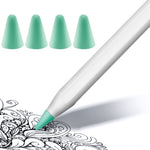 4 cái nắp đầu bút chống trượt, không gây tiếng ồn, chống mài mòn cho Apple Pencil 1 / 2, màu xanh đậm, xanh bạc hà, trong suốt, trắng