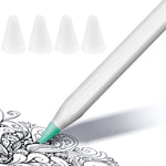 4 cái nắp đầu bút chống trượt, không gây tiếng ồn, chống mài mòn cho Apple Pencil 1 / 2, màu xanh đậm, xanh bạc hà, trong suốt, trắng