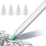 4 cái nắp đầu bút chống trượt, không gây tiếng ồn, chống mài mòn cho Apple Pencil 1 / 2, màu xanh đậm, xanh bạc hà, trong suốt, trắng