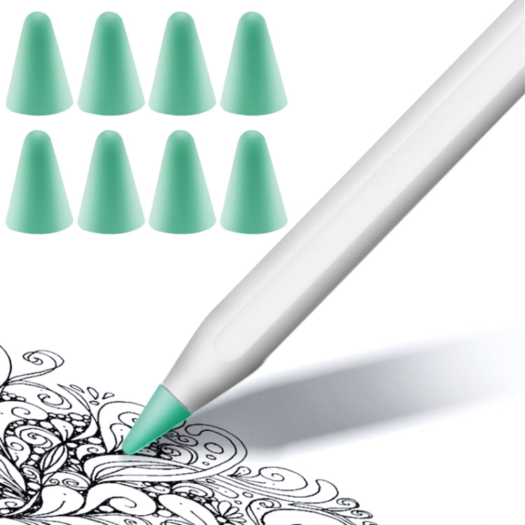 8 cái nắp đầu bút chống trượt, không gây tiếng ồn, chống mài mòn cho Apple Pencil 1 / 2, màu xanh đậm, xanh bạc hà, trong suốt, trắng