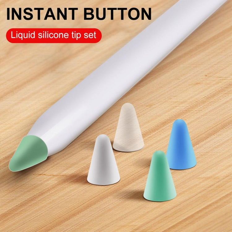 8 cái nắp đầu bút chống trượt, không gây tiếng ồn, chống mài mòn cho Apple Pencil 1 / 2, màu xanh đậm, xanh bạc hà, trong suốt, trắng