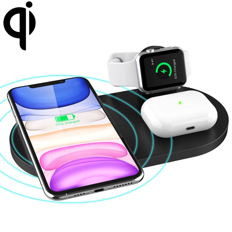 A04 Bộ sạc không dây đa chức năng 3 trong 1 chuẩn Qi cho điện thoại di động & iWatch & AirPods