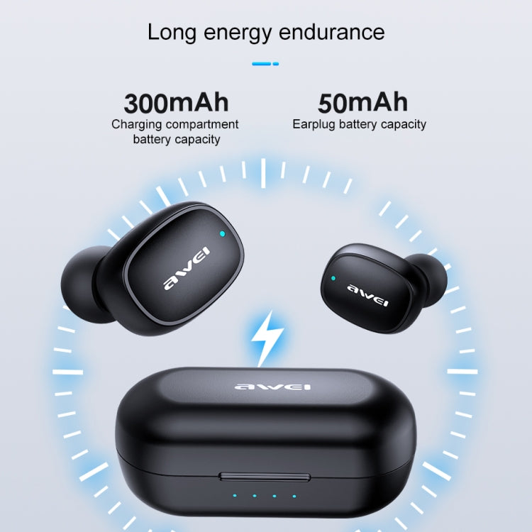 Tai nghe thể thao không dây Bluetooth V5.0 TWS awei T13 kèm hộp sạc
