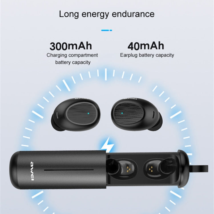 Tai nghe thể thao không dây thực sự awei T55 TWS Bluetooth V5.0 kèm hộp sạc di động