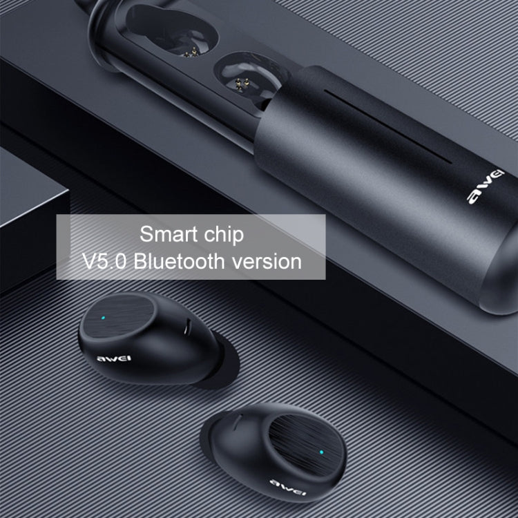 Tai nghe thể thao không dây thực sự awei T55 TWS Bluetooth V5.0 kèm hộp sạc di động