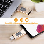 Richwell 3 trong 1 32G Type-C + 8 chân + USB 3.0 ổ đĩa flash kim loại kéo đẩy có chức năng OTG