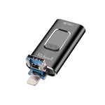 Richwell 3 trong 1 128G Type-C + 8 Pin + USB 3.0 USB flash kim loại đẩy-kéo có chức năng OTG