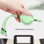 Cáp sạc đồng bộ dữ liệu thu gọn 3 trong 1 USB sang USB-C / Type-C + 8Pin + Micro USB silicone lỏng 3.5A