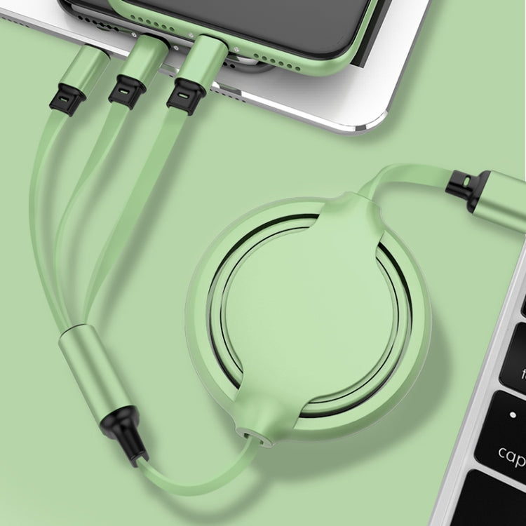 Cáp sạc đồng bộ dữ liệu thu gọn 3 trong 1 USB sang USB-C / Type-C + 8Pin + Micro USB silicone lỏng 3.5A