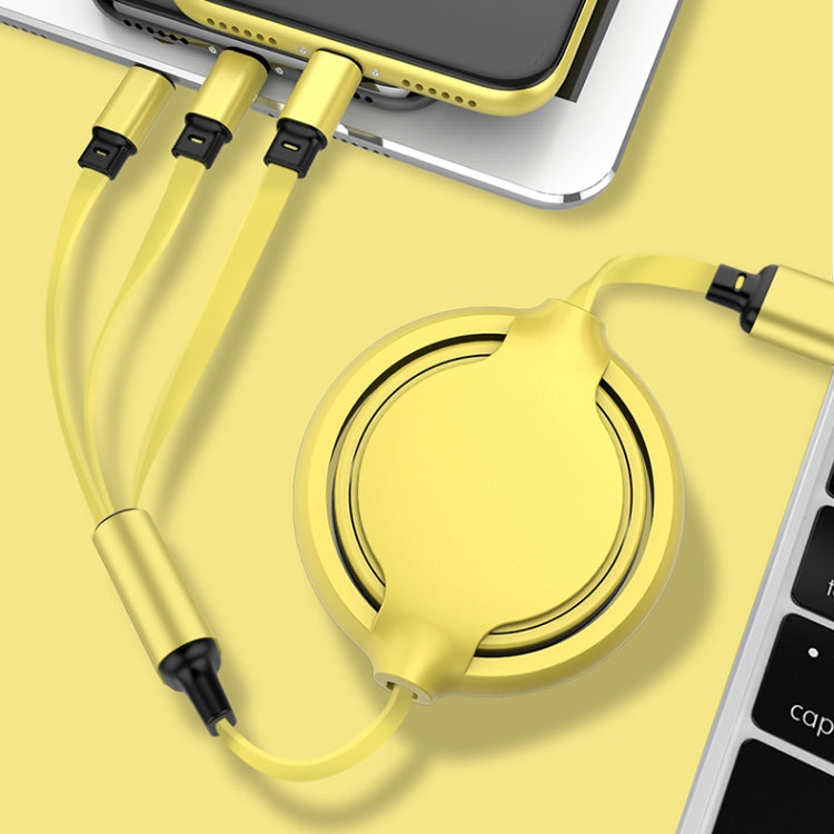 Cáp sạc đồng bộ dữ liệu thu gọn 3 trong 1 USB sang USB-C / Type-C + 8Pin + Micro USB silicone lỏng 3.5A