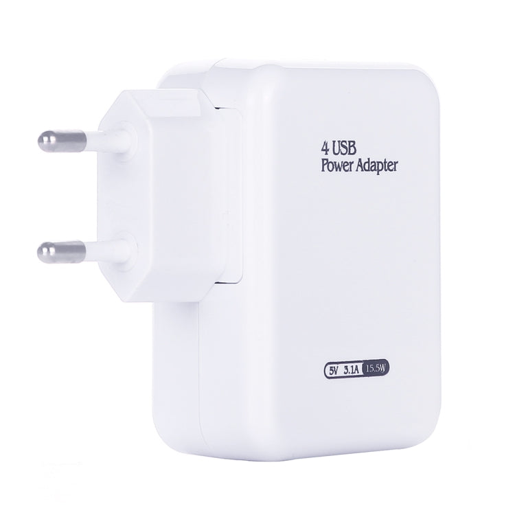Bộ sạc tường du lịch 4 cổng USB 15.5W 5V 3.1A, phích cắm EU, HT-CD03