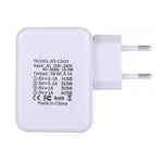 Bộ sạc tường du lịch 4 cổng USB 15.5W 5V 3.1A, phích cắm EU, HT-CD03