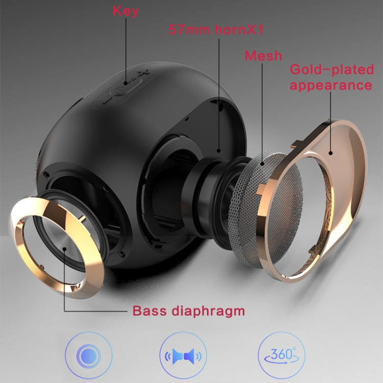 Loa Bluetooth không dây chống nước ngoài trời X6 TWS 5W, hỗ trợ rảnh tay / USB / AUX / thẻ TF