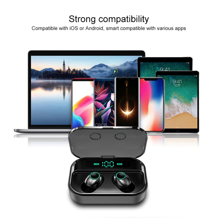 Tai nghe Bluetooth stereo không dây hai bên M7 TWS V5.0 kèm hộp sạc và màn hình kỹ thuật số
