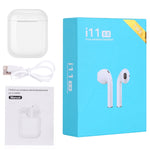 Tai nghe stereo không dây Bluetooth V5.0 điều khiển cảm ứng phiên bản nâng cấp i11 TWS kèm hộp sạc từ tính, tương thích iOS & Android, i11