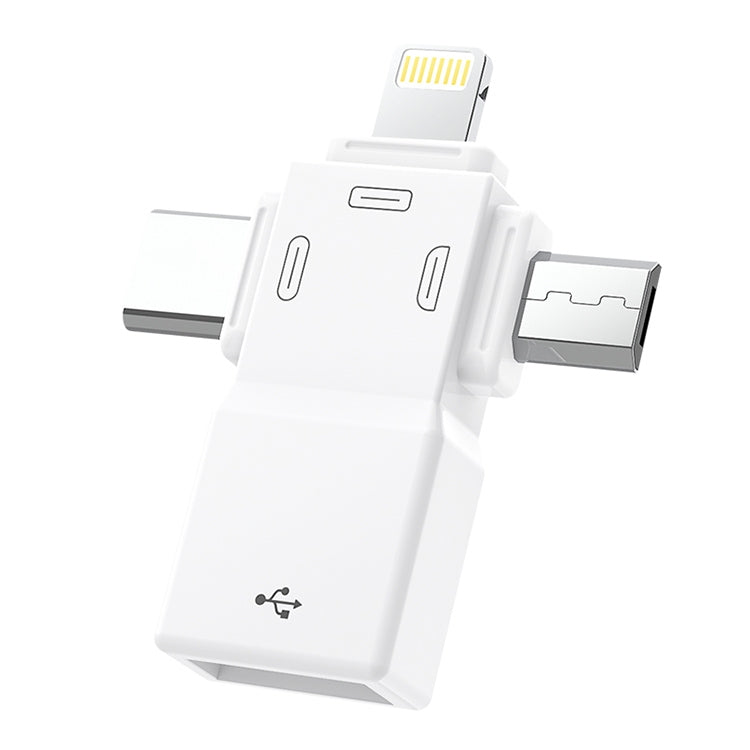 Bộ chuyển đổi OTG USB 2.0 sang 8 Pin + USB-C / Type-C + Micro USB