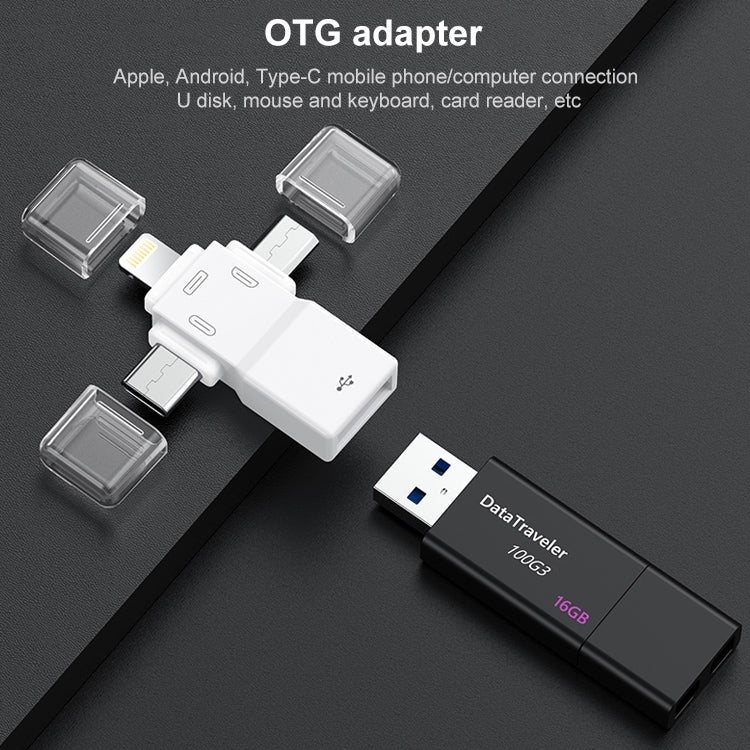 Bộ chuyển đổi OTG USB 2.0 sang 8 Pin + USB-C / Type-C + Micro USB