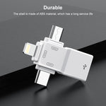 Bộ chuyển đổi OTG USB 2.0 sang 8 Pin + USB-C / Type-C + Micro USB