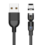 Cáp sạc từ tính xoay USB ra 8 Pin bện nylon 2A đầu ra dài 2m, 8 Pin