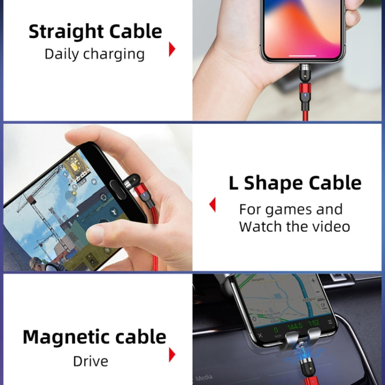 Cáp sạc từ tính xoay USB ra 8 Pin bện nylon 2A đầu ra dài 2m, 8 Pin