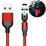 Cáp sạc từ tính xoay USB ra 8 Pin bện nylon dài 1m, 8 Pin