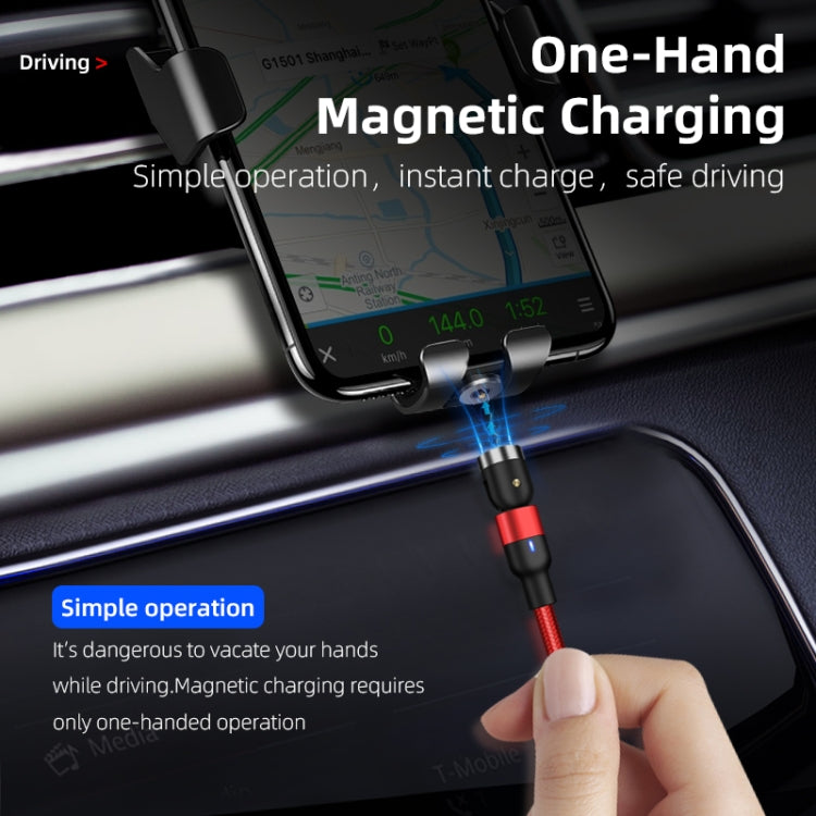 Cáp sạc từ tính xoay 3 trong 1 USB ra 8 Pin + USB-C / Type-C + Micro USB bện nylon dài 1m, 3 trong 1