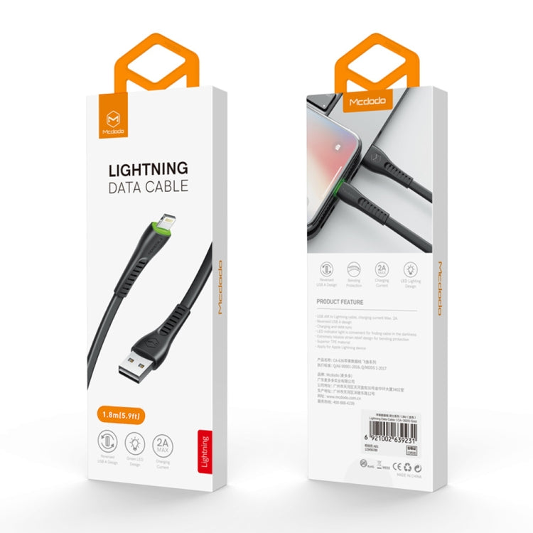 Cáp LED Mcdodo CA-6362 dòng Flying Fish 8 Pin sang USB, chiều dài: 1.8m