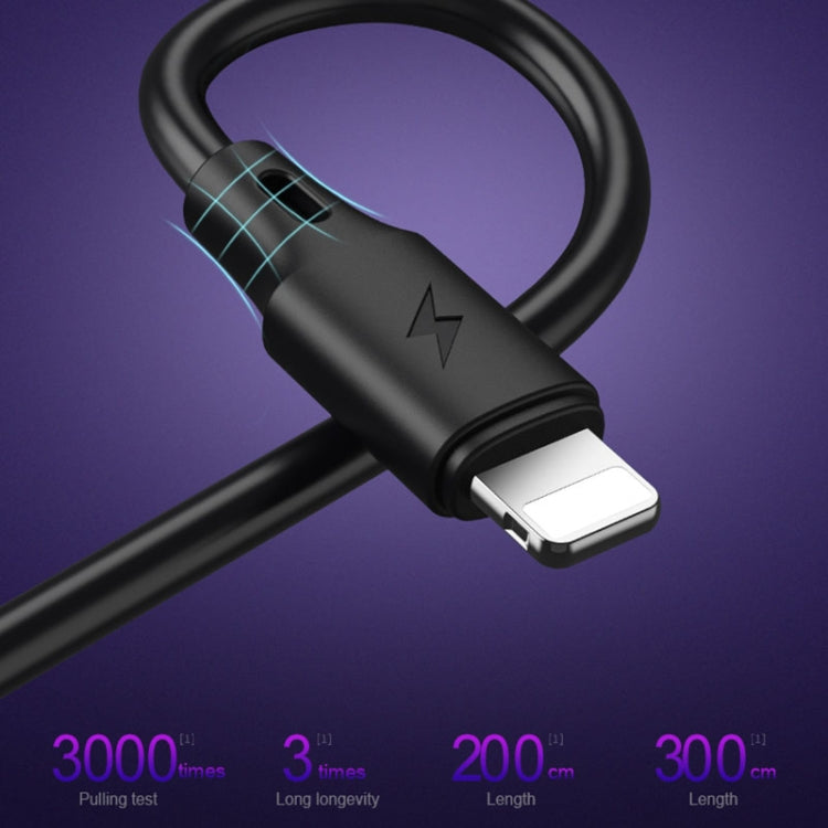 Cáp sạc đồng bộ dữ liệu tốc độ đầy đủ WK WDC-092 3m 2.4A Max Output dòng Pro USB sang 8 Pin, 3m 8 Pin