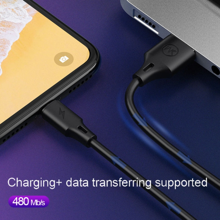 Cáp sạc đồng bộ dữ liệu tốc độ đầy đủ WK WDC-092 3m 2.4A Max Output dòng Pro USB sang 8 Pin, 3m 8 Pin